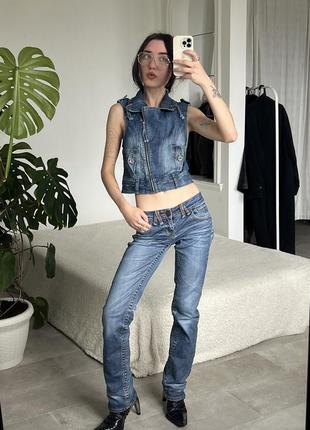 Low rise jeans голубые джинсы на низкие а посадке винтаж1 фото