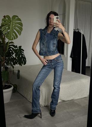Low rise jeans голубые джинсы на низкие а посадке винтаж2 фото
