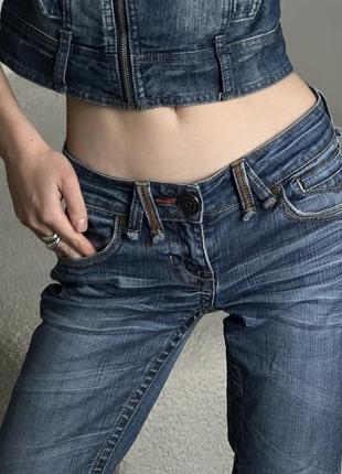 Low rise jeans голубые джинсы на низкие а посадке винтаж5 фото