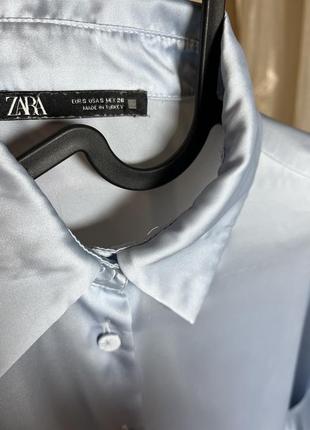 Атласна сорочка із сатину zara р.s-m6 фото