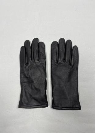 Женские кожаные фирменные перчатки на подкладке7 фото