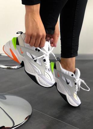 Nike m2k tekno pure platinum black-sail white orange green