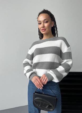 Кашеміровий светр в смужку3 фото