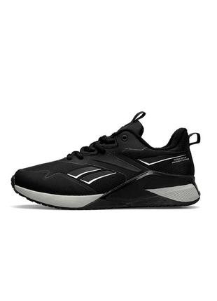 Зимние мужские кроссовки reebok nano x2 fleece black white флис