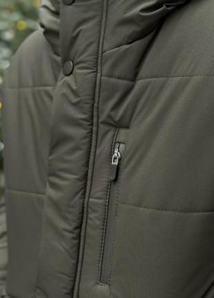 Куртка зимова чоловіча коротка пряма rockford до -15 хакі пуховик чоловічий зимовий повсякденний6 фото