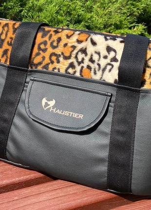 Сумка переноска для собак та котів city leopard s - 35x22x28см