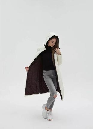 Практичный женский пуховик пальто средней длины большие размеры 44-54 размеры разные цвета5 фото