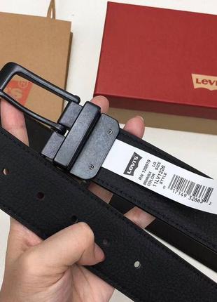 Ремень levi's мужской черный коричневый на подарок подарочный набор6 фото