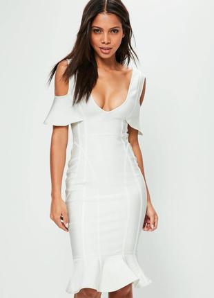 Сукня міді бандажне античний білий missguided розмір 8