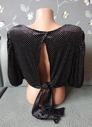Нарядный бархатная блуза топ р.42/44 блузка блузочка кофта4 фото