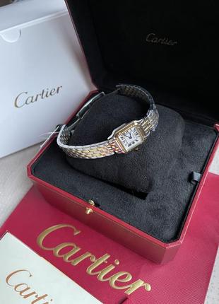 Часы cartier пантера женские золотые с серебром женские мини