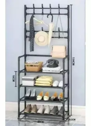 Універсальний вішак для одягу new simple floor clothes rack size 60x29.5x151 см чорний