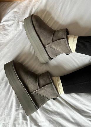 Ugg premium mini platform grey6 фото