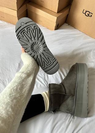 Ugg premium mini platform grey3 фото