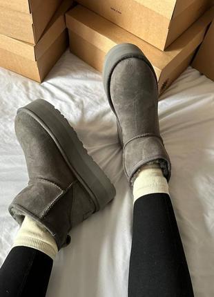 Угги угги угги угги ugg premium mini platform grey