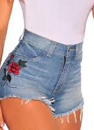 Шорты женские джинсовые размер 48 /14 с вышивкой новые1 фото