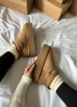 Угги угги угги угги ugg premium ultra mini platform beige