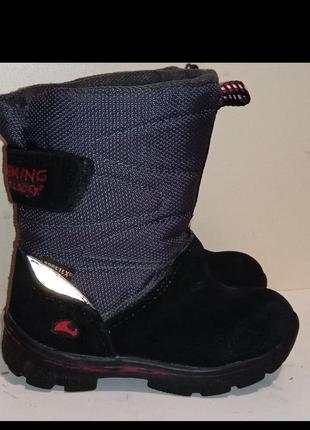 Брендові шкіряні супер теплі зимові чобітки viking.