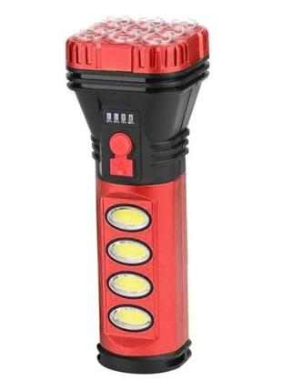 Акумуляторний ручний ліхтар із сонячною батареєю, червоний9 фото