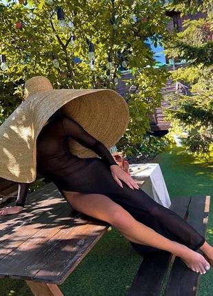 Платье сетка длинное с разрезом,пляжное,прозрачное