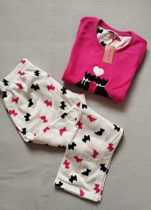 Суперовий флісовий домашній костюм піжама принт собачки nightwear essentials9 фото