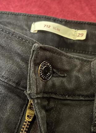 Levis 712 slim оригинал джинсы черные средняя посадка р. 298 фото