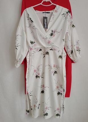 Неймовірна, витончена сукня міді, квітковий принт1 фото