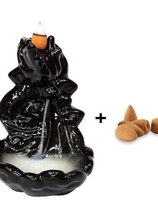 Підставка під пахощі драконова мудрість димний фонтан рідкий дим + 5 димних конусів 34945