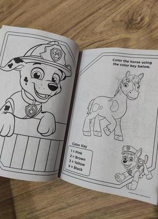 Дитяча розмальовка activity book usa маршал, гонщик,скай кримез щенячий патруль disney на анг мові