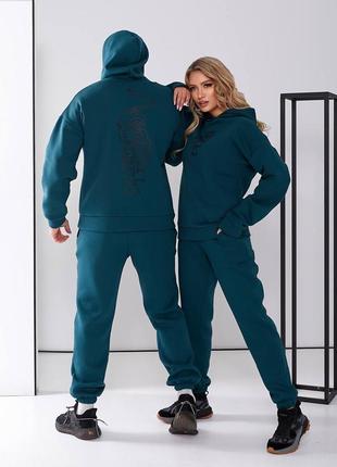 Мужской спортивный костюм на флисе с принтом тигра худи оверсайз брюки family look...