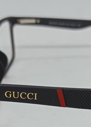 Очки в стиле gucci унисекс имиджевые оправа для очков черная матовая на флексах5 фото