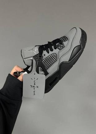 Кросівки nike air jordan retro 4 x cactus jack “grey / black” premium5 фото