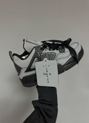 Кросівки nike air jordan retro 4 x cactus jack “grey / black” premium3 фото