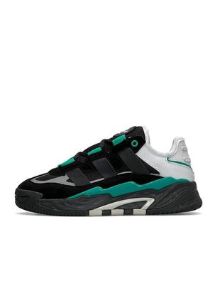 Женские кроссовки адидас adidas originals niteball new black green1 фото