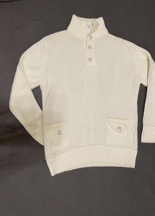 Белый свитер шерсть scn sportswear4 фото