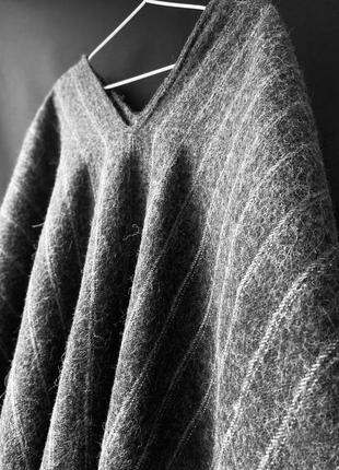 Стильне сіре пончо накидка з вовни альпаки peru4 фото
