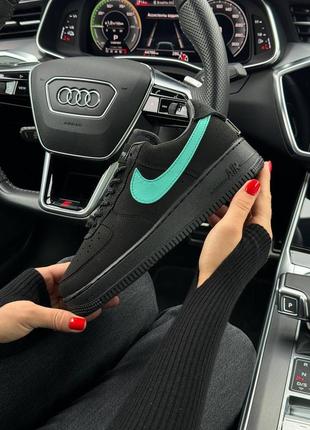 Женские кроссовки найк nike air force 1 low x tiffany&co black mint9 фото