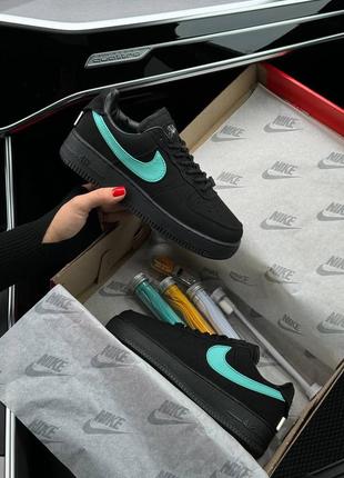 Женские кроссовки найк nike air force 1 low x tiffany&co black mint4 фото