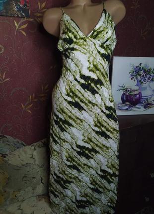Длинное платье с принтом абстракции на бретелях от primark3 фото