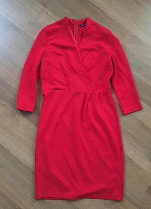 Красное миди платье zara