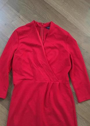 Красное миди платье zara 3