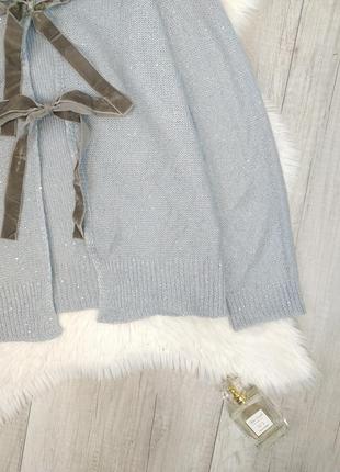 Женская вязаная кофта vicolo италия с завязками на спине серая размер xl6 фото