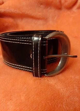 Ремень лакированный широкий