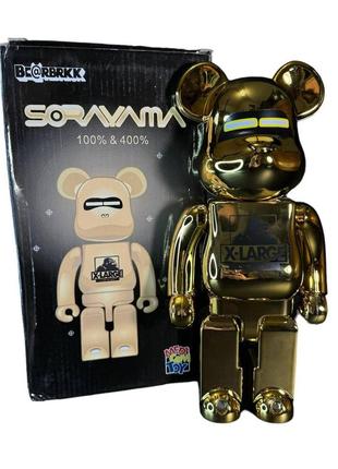 Лімітована іграшка x-large premium gold із серії bearbrick 28 см на подарунок