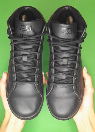 Оригінальні високі шкіряні кросівки adidas stan smith2 фото