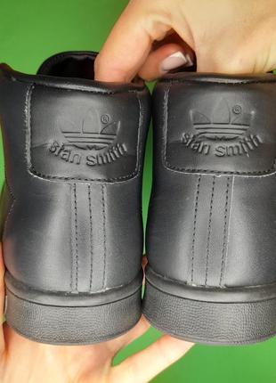 Оригінальні високі шкіряні кросівки adidas stan smith7 фото
