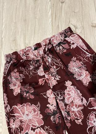 Красивые брюки пижамные под сатин цветы л 14-162 фото