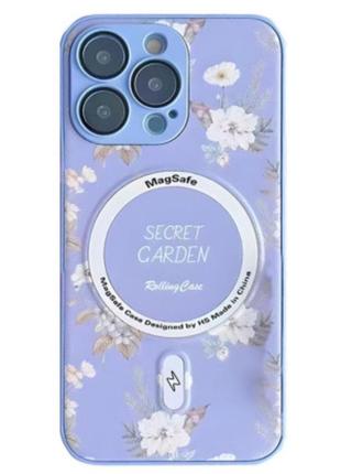 Чохол secret garden with magsafe для iphone 12 pro max (6.7`)- бузковий