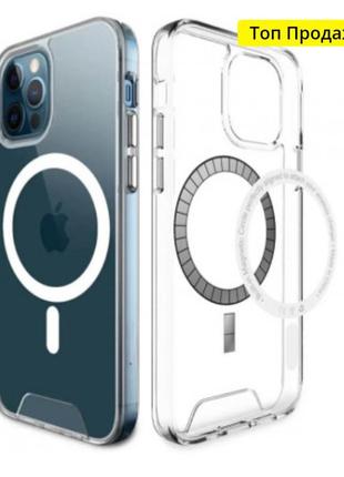Чохол tpu space case with magsafe для iPhone 14 pro max max- прозорий