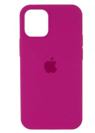 Чохол (з мікрофіброю) silicone case full protective для iphone 11- малиновий1 фото